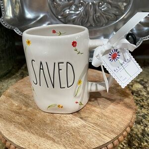 Rae Dunn SAVED floral rose 19.5 oz mug - Brand new